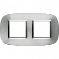 Plaque Axolute Bticino Aluminium - 2 x 2 modules entraxe 71
