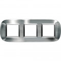 Plaque Axolute Bticino Acier brossé - 3 x 2 modules entraxe 71