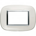 Plaque Axolute Bticino Translucide Blanc - 3 modules