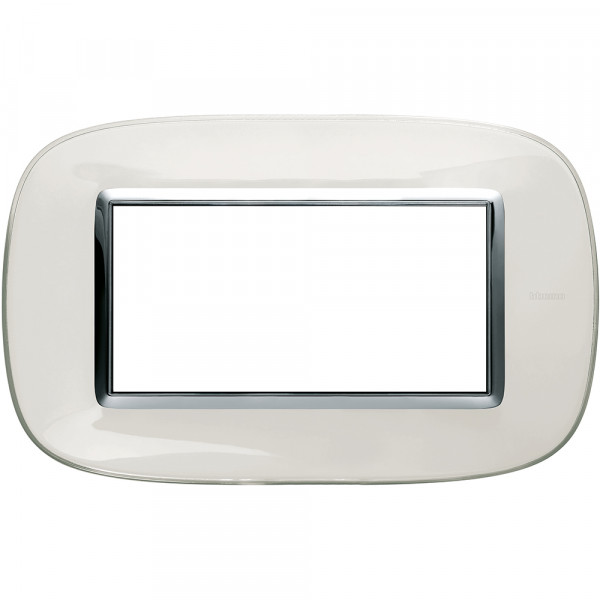 Plaque Axolute Bticino Translucide Blanc - 4 modules