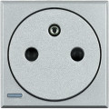 Prise 2P+T affleurante aluminium Bticino Axolute 250V 2 modules