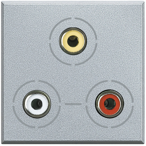 Connecteur Audio/vidéo RCA aluminium Bticino Axolute 2 modules