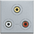 Connecteur Audio/vidéo RCA aluminium Bticino Axolute 2 modules