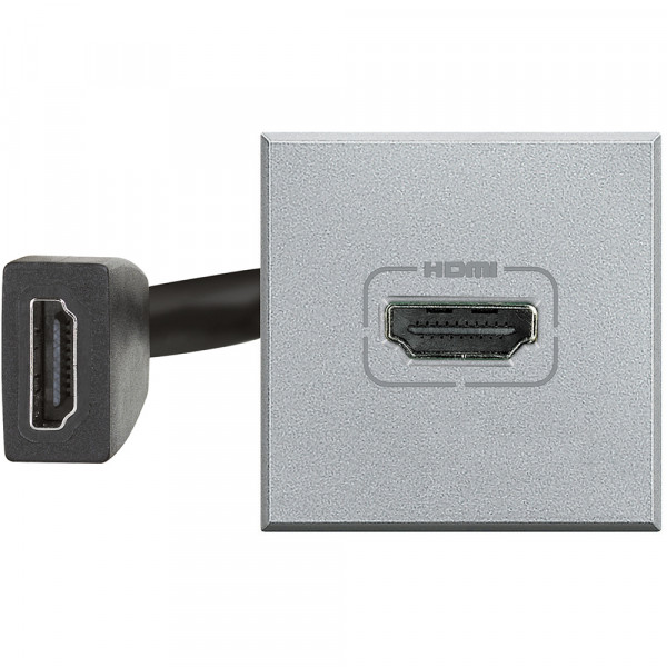 Prise HDMI aluminium Bticino Axolute 2 modules 