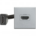 Prise HDMI aluminium Bticino Axolute 2 modules 