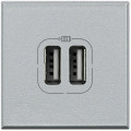 Chargeur double USB aluminium Bticino Axolute