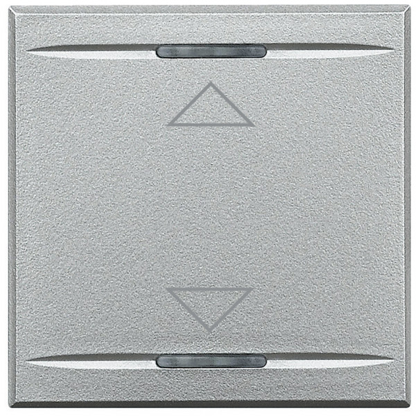 Enjoliveur aluminium symbole montée/descente Bticino Axolute 2 modules