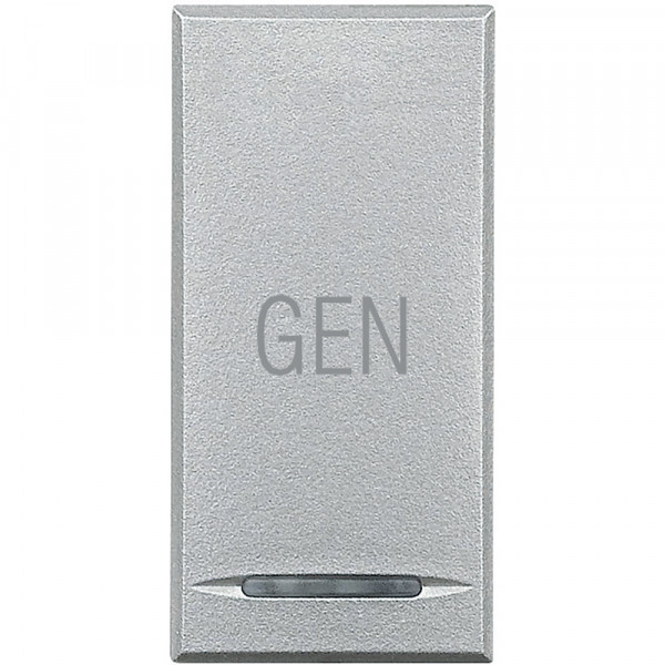 Enjoliveur aluminium poussoir avec symbole "GEN" Bticino Axolute 1 module
