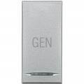 Enjoliveur aluminium poussoir avec symbole "GEN" Bticino Axolute 1 module