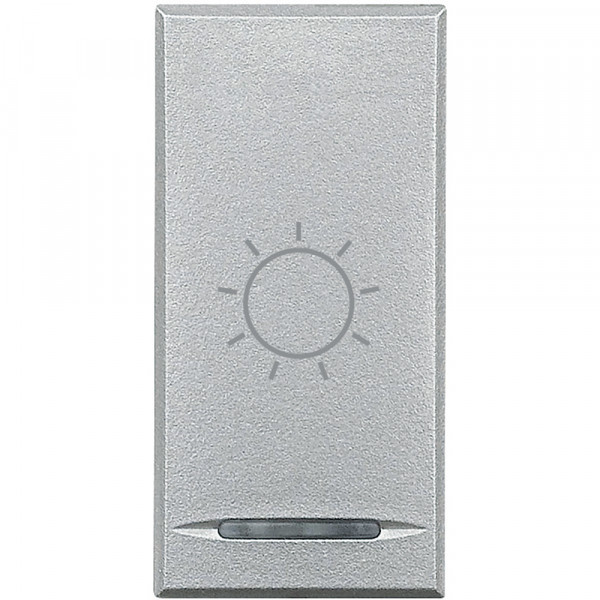 Enjoliveur aluminium poussoir avec symbole lumière Bticino Axolute 1 module