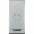 Enjoliveur aluminium poussoir avec symbole lumière Bticino Axolute 1 module