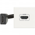 Prise HDMI type A à visser 1.3 Bticino Axolute blanc 2 modules