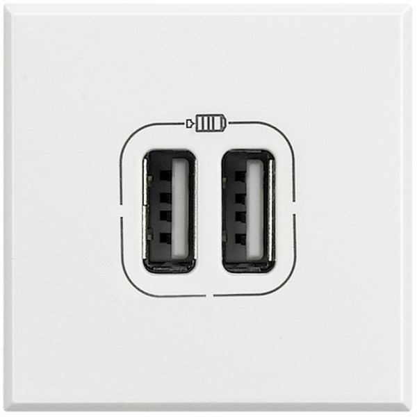 Chargeur double USB blanc Bticino Axolute