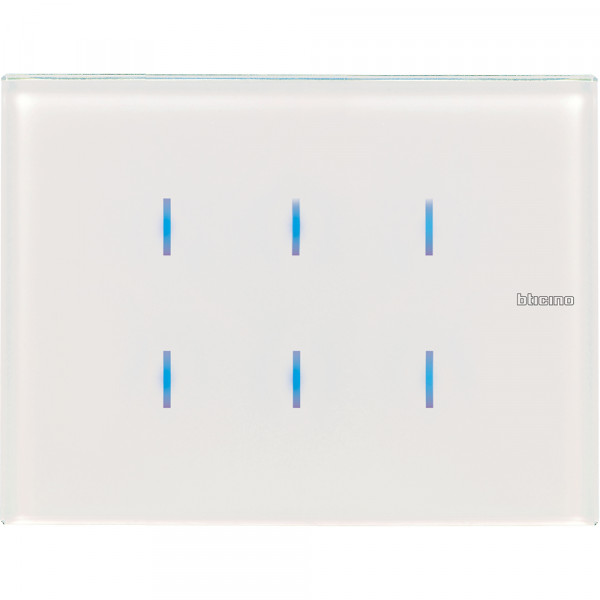 Commande tactile MyHome white Bticino Axolute 6 touches 3 modules