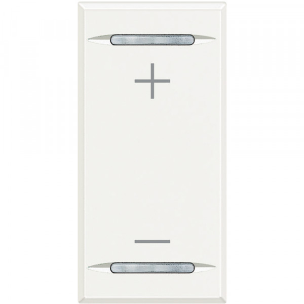 Enjoliveur blanc symbole "+/-" Bticino Axolute MyHome Bus 1 module