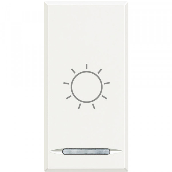 Enjoliveur blanc poussoir avec symbole lumière Bticino Axolute 1 module