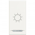 Enjoliveur blanc poussoir avec symbole lumière Bticino Axolute 1 module