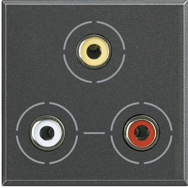 Connecteur audio/vidéo RCA anthracite Bticino Axolute 2 modules
