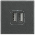 Chargeur double USB Bticino Axolute Anthracite