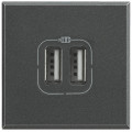 Chargeur double USB anthracite Bticino Axolute