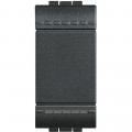 Poussoir à bascule Livinglight contact NO 10A 250V~ - Anthracite -1 module