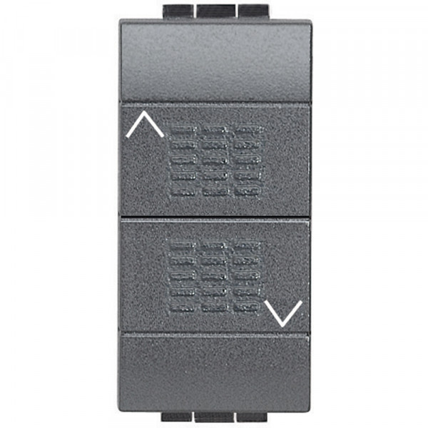 Inverseur à position fixe Living Light Bticino Anthracite pour volet roulant - 1 module