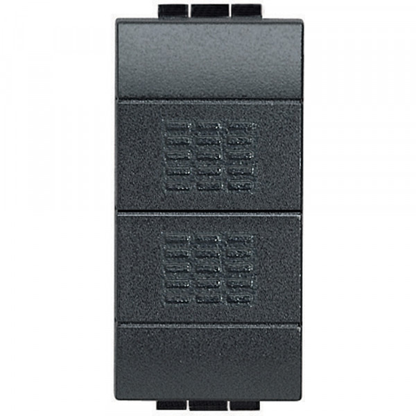 Double poussoir Living Light Bticino Anthracite 10A - 250V - 1 module