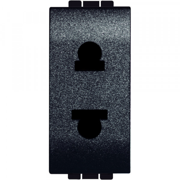 Prise de courant 2p Living Light Bticino Anthracite 16A - 127/250V standard Euro-Américain