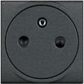 Prise de courant 2P+T anthracite Bticino Livinglight surface bornes automatiques 16A 250V 2 modules