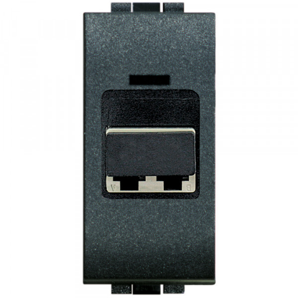 Connecteur d'accouplement anthracite Bticino Livinglight fibre optique Duplex