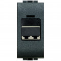Connecteur d'accouplement anthracite Bticino Livinglight fibre optique Duplex