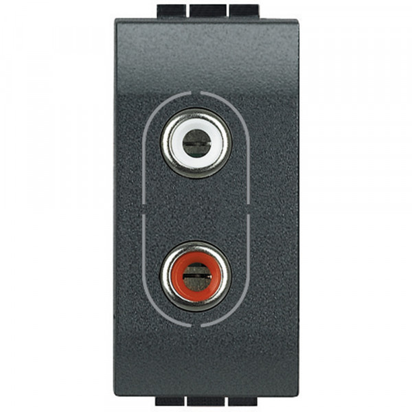 Connecteur RCAx2 anthracite Bticino Livinglight