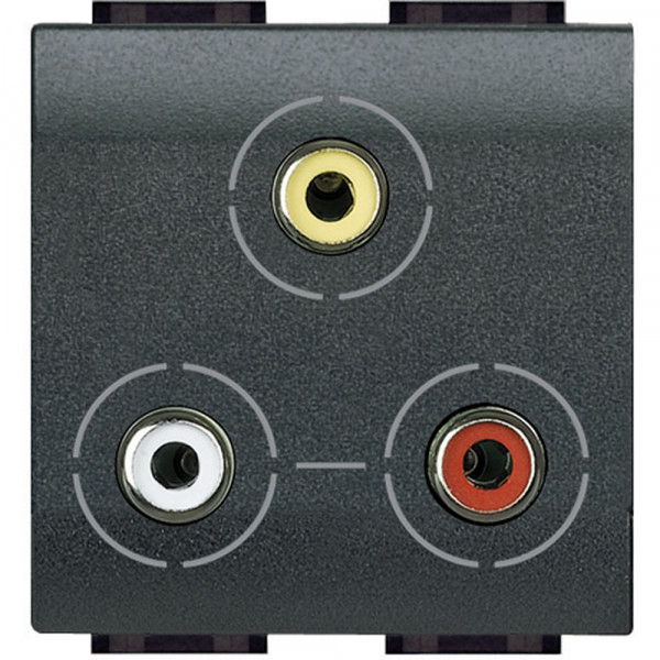 Connecteur RCAx3 anthracite Bticino Livinglight