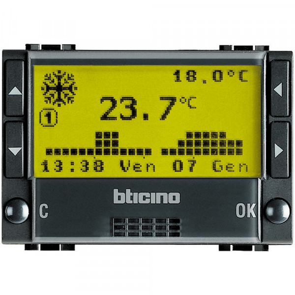 Chrono-thermostat Encastré Living Light Bticino Anthracite