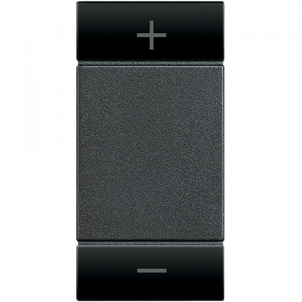 Manette bascule symbole "+" en haut et "-" en bas 1 module - LivingLight Anthracite