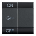 Manette bascule symbole ON - OFF + sérigraphie "GEN" 2 modules - LivingLight Anthracite
