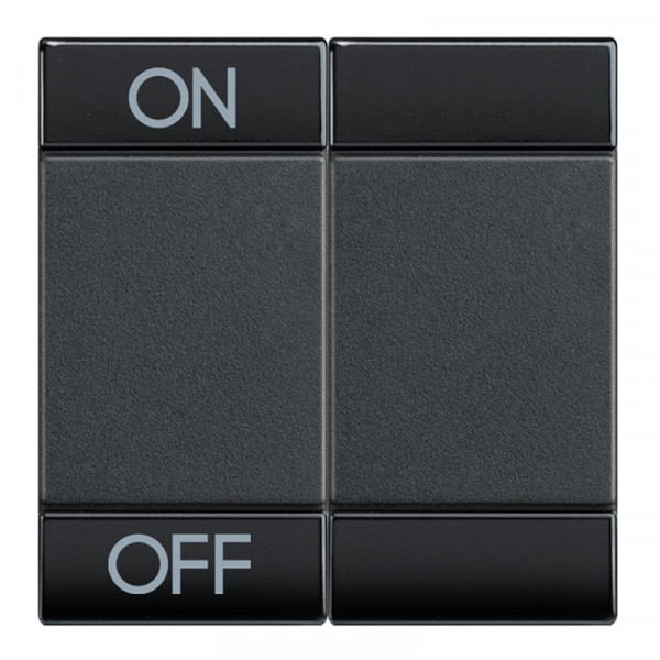 Manette bascule symbole ON - OFF 2 modules - LivingLight Anthracite