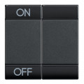 Manette bascule symbole ON - OFF 2 modules - LivingLight Anthracite