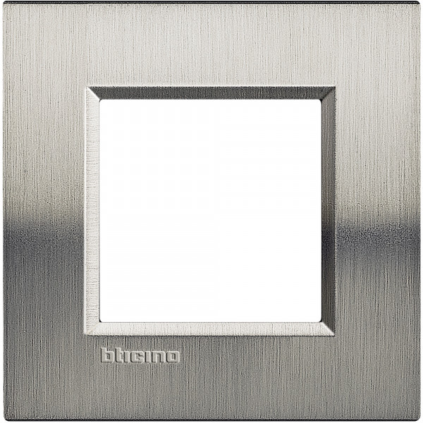 Plaque acier brossé Bticino Livinglight 1 poste 2 modules