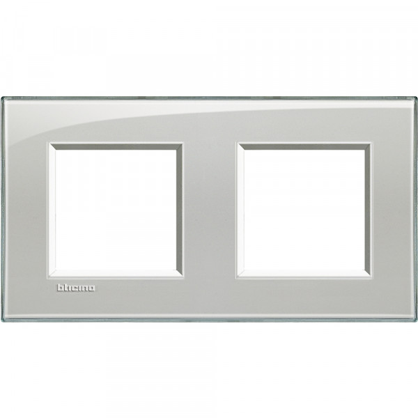 Plaque Living Light Bticino Gris - 2 + 2 modules