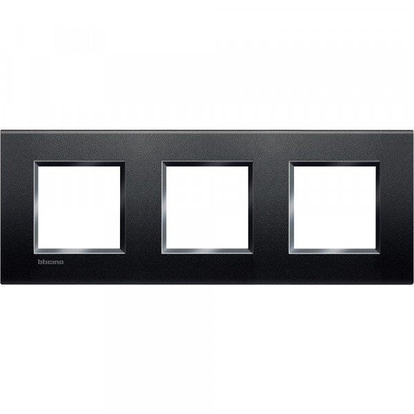 Plaque anthracite Bticino Livinglight 3 postes 3x2 modules