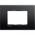 Plaque de finition Living Light Bticino Cofrel - 1 poste - 3 modules - rectangulaire - encliqueter - horizontal - mat