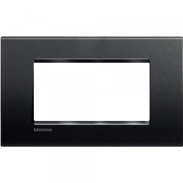 Plaque anthracite Bticino Livinglight 2 postes 4 modules
