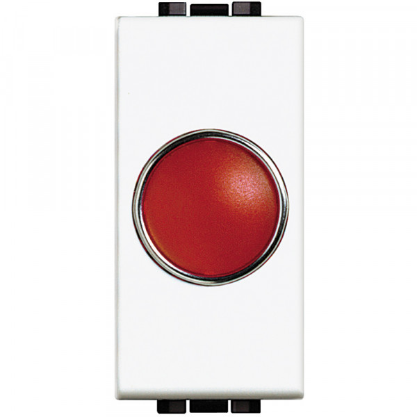 Voyant lumineux blanc Bticino Livinglight avec diffuseur rouge