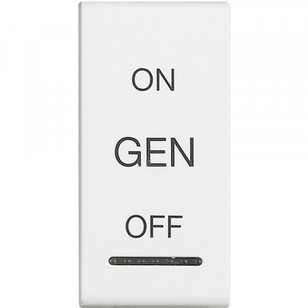 Manette bascule symbole ON - OFF + sérigraphie "GEN" 1 module - LivingLight Blanc