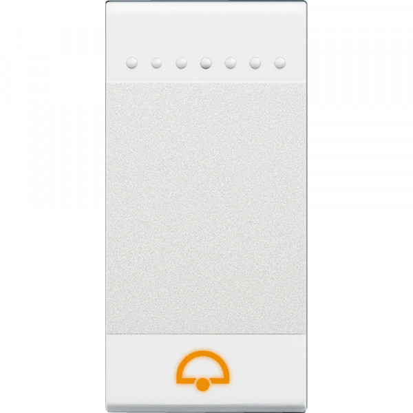 Manette poussoir symbole SONNETTE 1 module - LivingLight Blanc