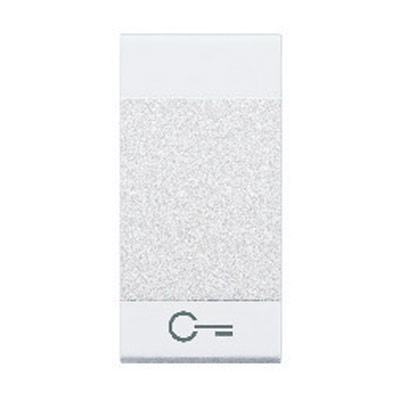 Enjoliveur blanc poussoir symbole clé Bticino Livinglight 1 module