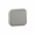 Interrupteur ou va-et-vient étanche Plexo 10AX 250V~ IP55 IK08 avec enjoliveur - finition gris