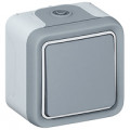 Poussoir NO Legrand Plexo complet saillie gris - 10 A