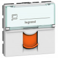 Prise RJ45 Legrand Mosaic - Cat. 6 - FTP - Volet orange - 2 mod - Blanc - LCS² Legrand